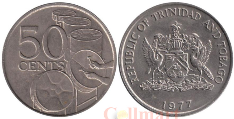  Тринидад и Тобаго. 50 центов 1977 год. Барабаны. 