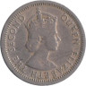  Восточные Карибы. 10 центов 1955 год. Галеон "Золотая лань". 