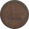  Нью-Брансуик. Токен 1 пенни 1843 год. Корабль. 