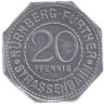  Германия. Нюрнберг-Фюртер. 20 пфеннигов без года выпуска. Дом-музей Дюрера. Нотгельд трамвайный. 