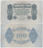  Бона. Германия (Веймарская республика) 100 марок 1922 год. P-75 (VG-F) 