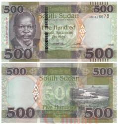 Бона. Южный Судан 500 фунтов 2020 год. Джон Гаранг. (Пресс)