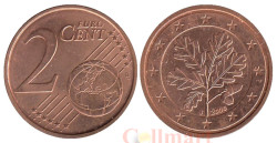 Германия. 2 евроцента 2006 год. Дубовые листья. (J)