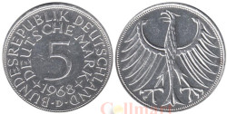 Германия (ФРГ). 5 марок 1968 год. (D)
