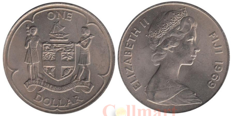  Фиджи. 1 доллар 1969 год. Елизавета II. 