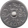  Норвегия. 1 крона 1998 год. Птица в винограднике. 