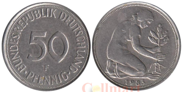  ФРГ. 50 пфеннигов 1983 год. (F) 