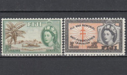 Набор марок. Фиджи 1954 год. Сбор средств на кампанию по борьбе с туберкулезом. (2 марки)