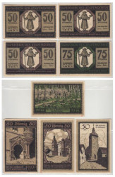 Набор банкнот. Германия. Мюхельн 50 и 75 пфеннигов 1921 год. Нотгельды, 4 штуки. (VF)