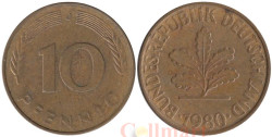 ФРГ. 10 пфеннигов 1980 год. (J)