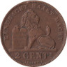  Бельгия. 2 сантима 1919 год. DER BELGEN. 
