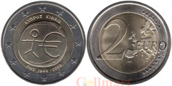 Кипр. 2 евро 2009 год. 10 лет монетарной политики ЕС (EMU) и введения евро.