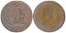  Восточные Карибы. 25 центов 1965 год. Галеон "Золотая лань". 