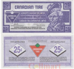 Бона. Канада 25 центов 2016 год. Канадский купон на шины. (AU)