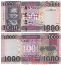 Бона. Южный Судан 1000 фунтов 2020 год. Джон Гаранг. (Пресс)