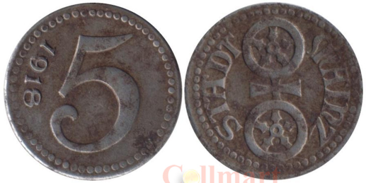  Германия. Майнц. 5 пфеннигов 1918 год. Нотгельд. 