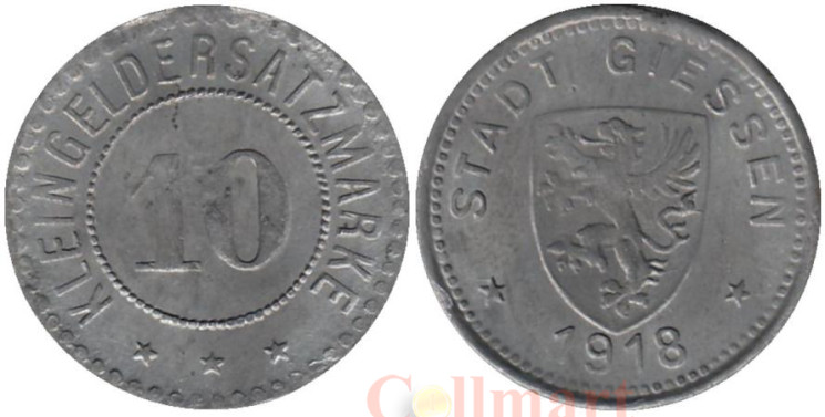  Германия. Гиссен. 10 пфеннигов 1918 год. Нотгельд. 
