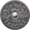 Норвегия. 1 крона 1999 год. Птица в винограднике. 