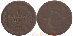 Швеция. 1/6 скиллинга банко 1836 год. Король Карл XIV Юхан.