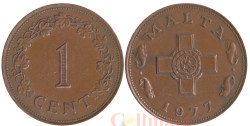 Мальта. 1 цент 1977 год. Георгиевский крест.