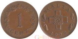 Мальта. 1 цент 1977 год. Георгиевский крест.