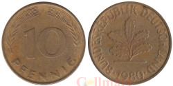 ФРГ. 10 пфеннигов 1980 год. (F)