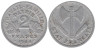  Франция. 2 франка 1944 год. Режим Виши. (без отметки монетного двора) 