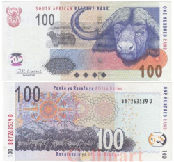 Бона. ЮАР 100 рэндов 2010 год. Африканский буйвол. (XF)