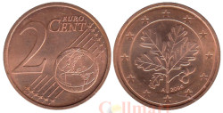 Германия. 2 евроцента 2006 год. Дубовые листья. (A)