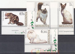 Набор марок. Молдова. Домашние кошки. 4 марки.