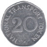  Великобритания. Национальный транспортный токен 20 пенсов. CVD6 BUS 1949. 