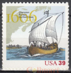 Марка. США 2006 год. 400-летие исследования Самуэля де Шамплена восточного побережья Северной Америки.