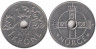  Норвегия. 1 крона 2001 год. Птица в винограднике. 