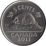  Канада. 5 центов 2011 год. Бобр. 