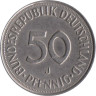  Германия (ФРГ). 50 пфеннигов 1976 год. Женщина, сажающая росток дуба. (J) 