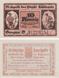 Бона. Германия. Люббекке 10 пфеннигов 1920 год. Нотгельд. (XF)