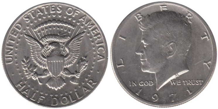  США. 1/2 доллара 1971 год. Джон Кеннеди. 