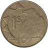  Намибия. 1 доллар 2002 год. Орёл-скоморох. 