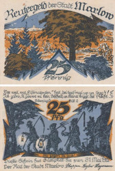 Бона. Германия. Марлов 25 пфеннигов 1922 год. Нотгельд. (XF)