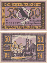 Бона. Германия. Мерзебург 50 пфеннигов 1921 год (серия e). Нотгельд. (XF)