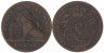  Бельгия. 1 сантим 1870 год. Лев. DES BELGES 