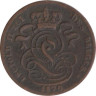  Бельгия. 1 сантим 1870 год. Лев. DES BELGES 