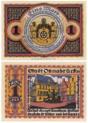 Бона. Германия. Оснабрюк 1 марка 1921 год. Нотгельд. (XF)