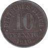  Германская империя. 10 пфеннигов 1916 год. (железо) (E) 