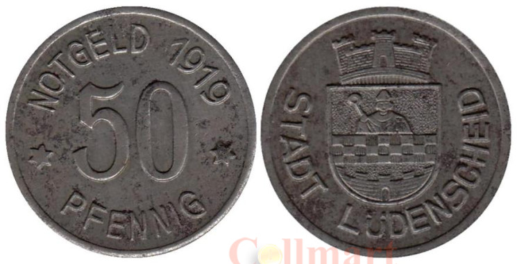  Германия. Люденшайд. 50 пфеннигов 1919 год. Нотгельд. 