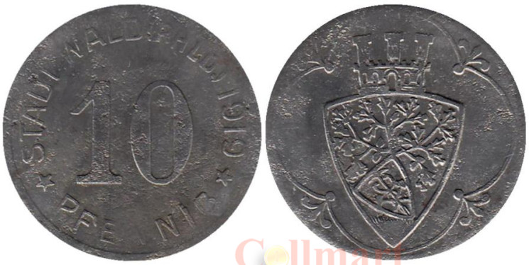  Германия. Вальд. 10 пфеннигов 1919 год. Нотгельд. 