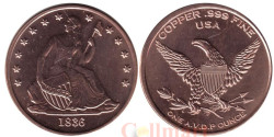США. Унция меди. Доллар Гобрехта 1836.