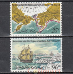 Набор марок. Остров Норфолк 1978 год. 200 лет арктическому путешествию Джеймса Кука. (2 марки)