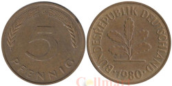 ФРГ. 5 пфеннигов 1980 год. (G)