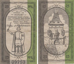 Бона. Германия. Зост 25 пфеннигов 1919 год. Нотгельд. (VF)